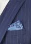Blue Striped Navy Blue Vested Suit